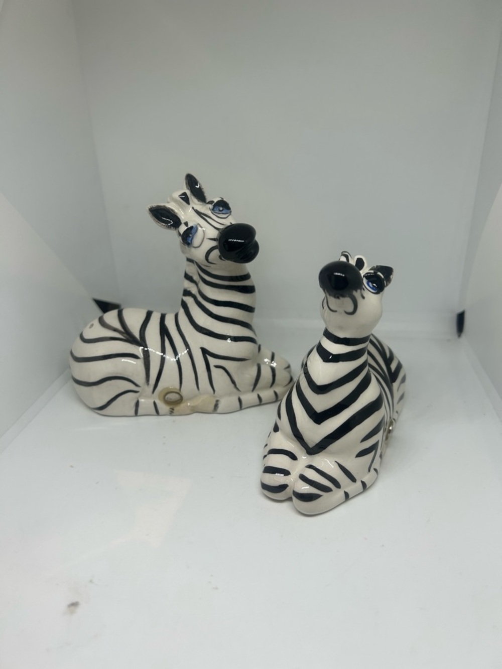 Blue Sky Zebra Salt and Pepper Set - Black & White Home Art